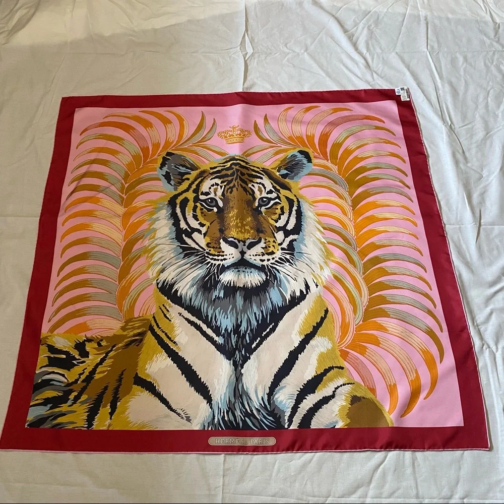Hermes Tigre Royal double face scarf 90